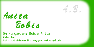 anita bobis business card